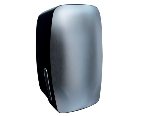 Pojemnik na papier toaletowy w listkach MERIDA MERCURY, pojemność do 450 szt., CZARNY