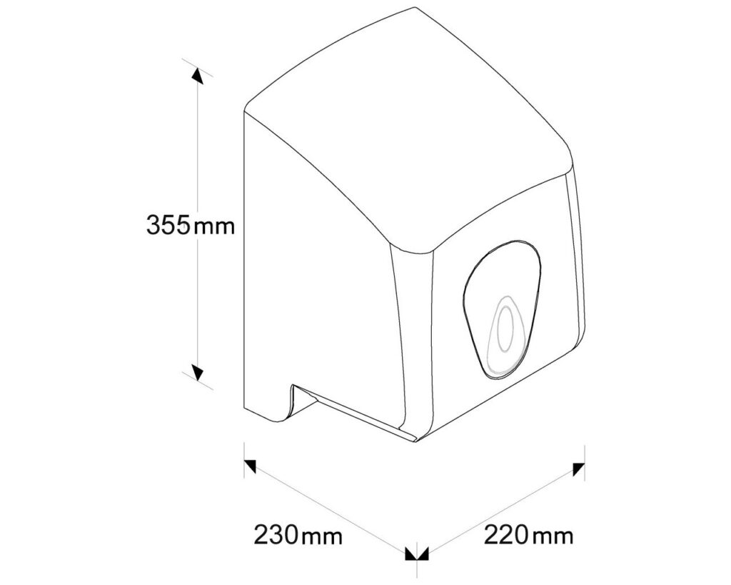Pojemnik na ręczniki papierowe w rolach MERIDA TOP MAXI, tworzywo ABS, biały, okienko niebieskie