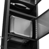 Wnękowy pojemnik na ręczniki pojedyncze z suszarką do rąk i koszem MERIDA STELLA BLACK LINE