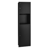 Wnękowy pojemnik na ręczniki pojedyncze z koszem MERIDA STELLA BLACK LINE