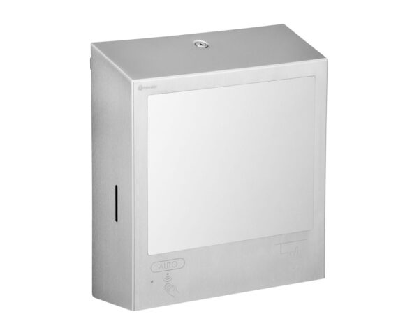 Pojemnik na ręczniki składane z bezdotykowym automatycznym dozownikiem mydła w pianie i z lustrem ze stali SuperMirror „3 w 1" MERIDA STELLA SLIM COMBO, stal matowa Pojemnik na ręczniki składane z bezdotykowym automatycznym dozownikiem mydła w pianie i z lustrem ze stali SuperMirror „3 w 1" MERIDA STELLA SLIM COMBO, stal matowa