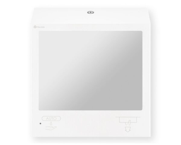 Pojemnik na ręczniki składane z bezdotykowym automatycznym dozownikiem mydła w pianie i z lustrem ze stali SuperMirror „3 w 1" MERIDA STELLA SLIM WHITE LINE COMBO, biały Pojemnik na ręczniki składane z bezdotykowym automatycznym dozownikiem mydła w pianie i z lustrem ze stali SuperMirror „3 w 1" MERIDA STELLA SLIM WHITE LINE COMBO, biały