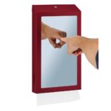 Pojemnik na ręczniki składane z lustrem ze stali SuperMirror „2w1" MERIDA STELLA SLIM RED LINE MEGA COMBO, czerwony