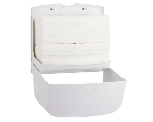 Pojemnik na ręczniki składane MERIDA TOP MINI, tworzywo ABS, biały, okienko szare Pojemnik na ręczniki składane MERIDA TOP MINI, tworzywo ABS, biały, okienko szare