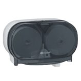 Pojemnik na dwie rolki papieru toaletowego bez gilzy MERIDA ONE, tworzywo ABS, biały