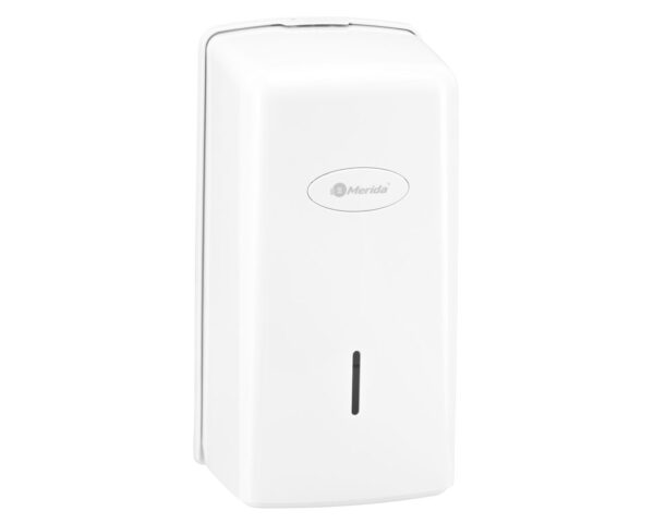 Pojemnik na papier toaletowy w listkach MERIDA ONE, pojemność do 450 szt., tworzywo ABS, biały