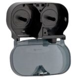 Pojemnik na dwie rolki papieru toaletowego bez gilzy MERIDA ONE, tworzywo ABS, czarny