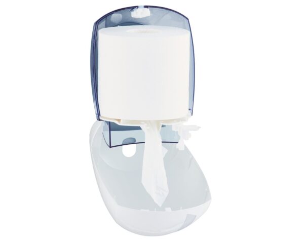 Pojemnik na papier toaletowy lub ręczniki w roli w systemie listkowym CENTER PULL, tworzywo ABS, biały Pojemnik na papier toaletowy lub ręczniki w roli w systemie listkowym CENTER PULL, tworzywo ABS, biały