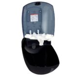 Pojemnik na papier toaletowy lub ręczniki w roli w systemie listkowym CENTER PULL, tworzywo ABS, czarny