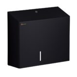 Pojemnik na papier toaletowy MERIDA STELLA DUO BLACK LINE z uchwytem na resztkę rolki papieru, średnica papieru do 20 cm, czarny