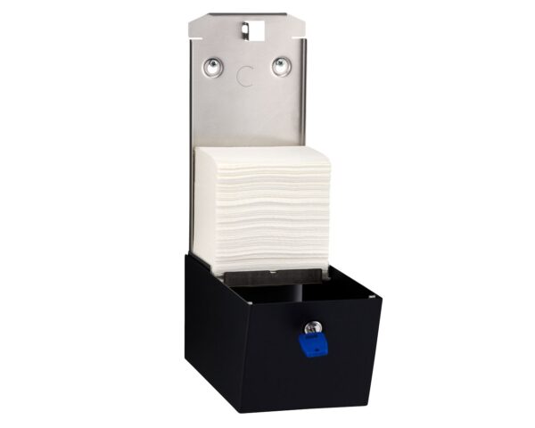 Pojemnik na papier toaletowy w listkach MERIDA STELLA BLACK LINE, pojemność do 450 szt., czarny Pojemnik na papier toaletowy w listkach MERIDA STELLA BLACK LINE, pojemność do 450 szt., czarny