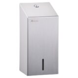 Pojemnik na papier toaletowy w listkach MERIDA STELLA, pojemność do 450 szt., stal matowa