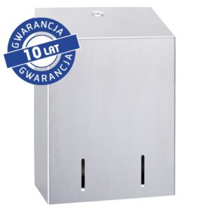 Pojemnik na papier toaletowy w listkach MERIDA STELLA, pojemność do 900 szt., stal matowa