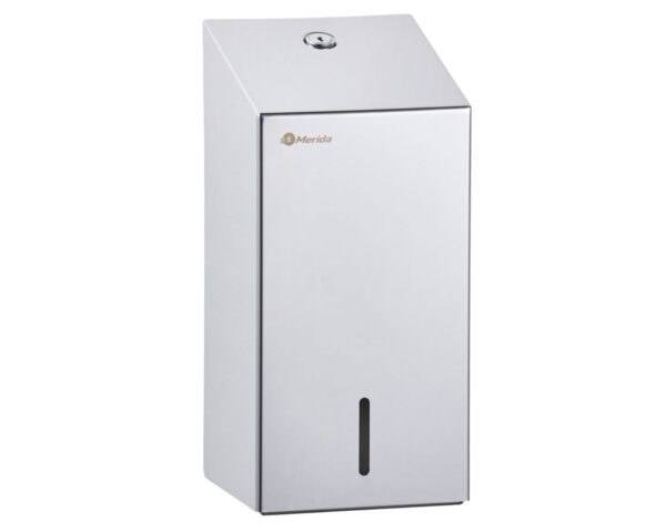 Pojemnik na papier toaletowy w listkach MERIDA STELLA, pojemność do 450 szt., stal polerowana Pojemnik na papier toaletowy w listkach MERIDA STELLA, pojemność do 450 szt., stal polerowana