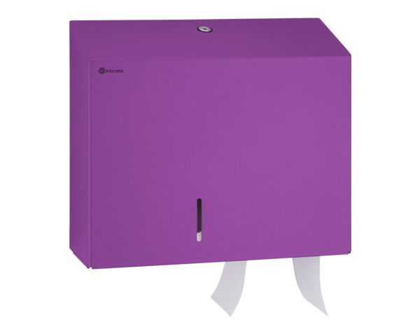 Pojemnik na papier toaletowy MERIDA STELLA DUO VIOLET LINE z uchwytem na resztkę rolki papieru, średnica papieru do 20 cm, fioletowy Pojemnik na papier toaletowy MERIDA STELLA DUO VIOLET LINE z uchwytem na resztkę rolki papieru, średnica papieru do 20 cm, fioletowy