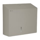 Pojemnik na papier toaletowy MERIDA STELLA DUO STONE GREY LINE z uchwytem na resztkę rolki papieru, średnica papieru do 20 cm, szary kamienny