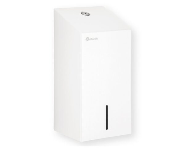 Pojemnik na papier toaletowy w listkach MERIDA STELLA WHITE LINE , pojemność do 450 szt., biały Pojemnik na papier toaletowy w listkach MERIDA STELLA WHITE LINE , pojemność do 450 szt., biały