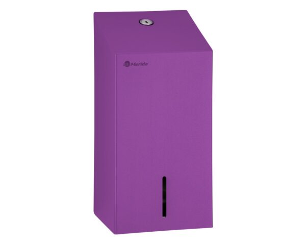 Pojemnik na papier toaletowy w listkach MERIDA STELLA VIOLET LINE, pojemność do 450 szt., fioletowy Pojemnik na papier toaletowy w listkach MERIDA STELLA VIOLET LINE, pojemność do 450 szt., fioletowy