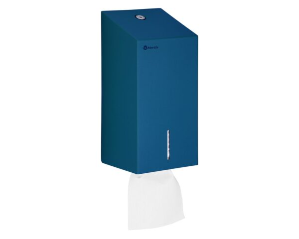Pojemnik na papier toaletowy w listkach MERIDA STELLA BLUE LINE, pojemność do 450 szt., niebieski Pojemnik na papier toaletowy w listkach MERIDA STELLA BLUE LINE, pojemność do 450 szt., niebieski