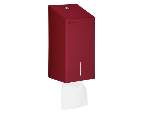 Pojemnik na papier toaletowy w listkach MERIDA STELLA RED LINE, pojemność do 450 szt., czerwony Pojemnik na papier toaletowy w listkach MERIDA STELLA RED LINE, pojemność do 450 szt., czerwony