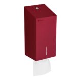 Pojemnik na papier toaletowy w listkach MERIDA STELLA RED LINE, pojemność do 450 szt., czerwony