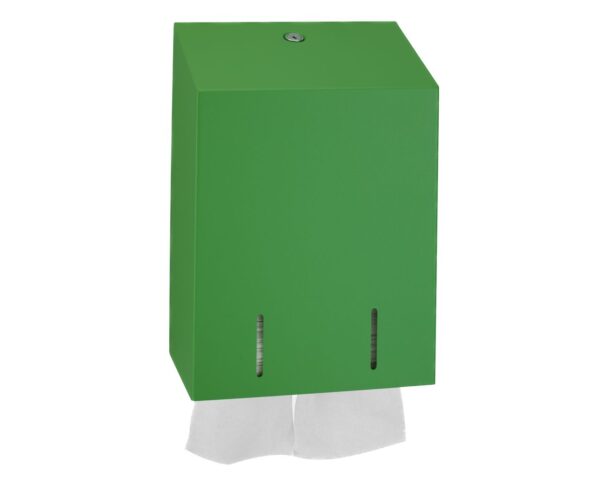 Pojemnik na papier toaletowy w listkach MERIDA STELLA GREEN LINE, pojemność do 900 szt., zielony Pojemnik na papier toaletowy w listkach MERIDA STELLA GREEN LINE, pojemność do 900 szt., zielony