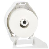 Pojemnik na papier toaletowy MERIDA TOP MINI, tworzywo ABS, biały, okienko niebieskie