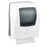 Mechaniczny podajnik ręczników papierowych w rolach MERIDA ONE AUTOMATIC MAXI, tworzywo ABS, biały