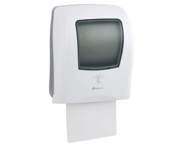 Automatyczny bezdotykowy podajnik ręczników papierowych w rolach MERIDA ONE AUTOMATIC MAXI, tworzywo ABS, biały Automatyczny bezdotykowy podajnik ręczników papierowych w rolach MERIDA ONE AUTOMATIC MAXI, tworzywo ABS, biały