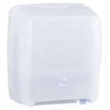 Mechaniczny podajnik ręczników papierowych w rolach MERIDA HARMONY AUTOMATIC MAXI, tworzywo, biały transparentny