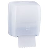 Mechaniczny podajnik ręczników papierowych w rolach MERIDA HARMONY AUTOMATIC MAXI, tworzywo, biały transparentny