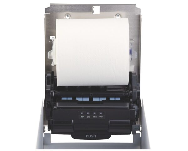 Automatyczny bezdotykowy podajnik ręczników papierowych w rolach MERIDA STELLA WHITE LINE AUTOMATIC MAXI, biały Automatyczny bezdotykowy podajnik ręczników papierowych w rolach MERIDA STELLA WHITE LINE AUTOMATIC MAXI, biały