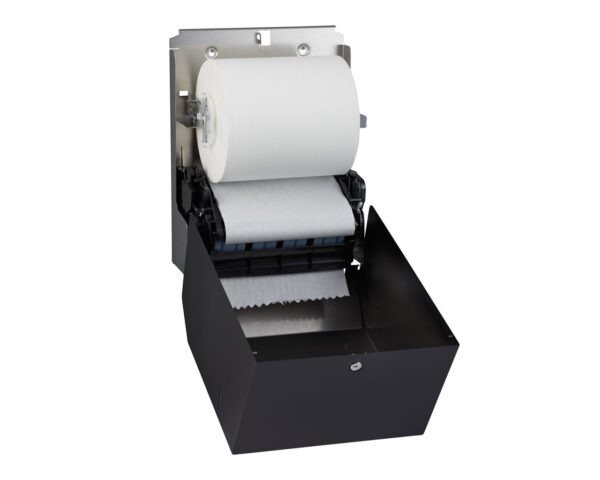 Mechaniczny podajnik ręczników papierowych w rolach MERIDA STELLA BLACK LINE, czarny Mechaniczny podajnik ręczników papierowych w rolach MERIDA STELLA BLACK LINE, czarny