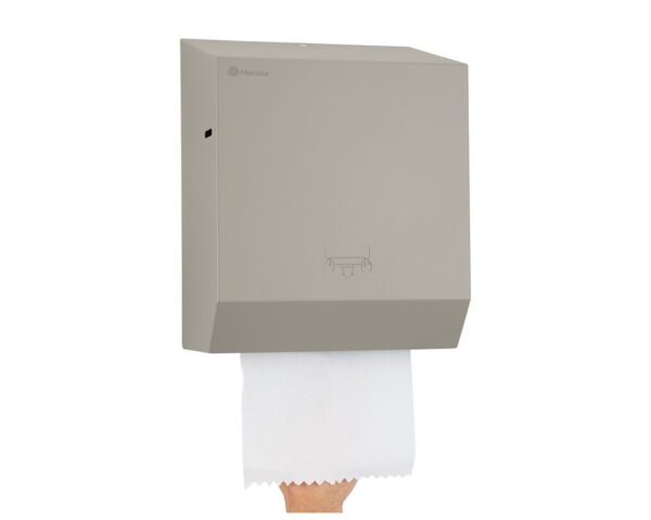 Mechaniczny podajnik ręczników papierowych w rolach MERIDA STELLA STONE GREY LINE, szary kamienny Mechaniczny podajnik ręczników papierowych w rolach MERIDA STELLA STONE GREY LINE, szary kamienny
