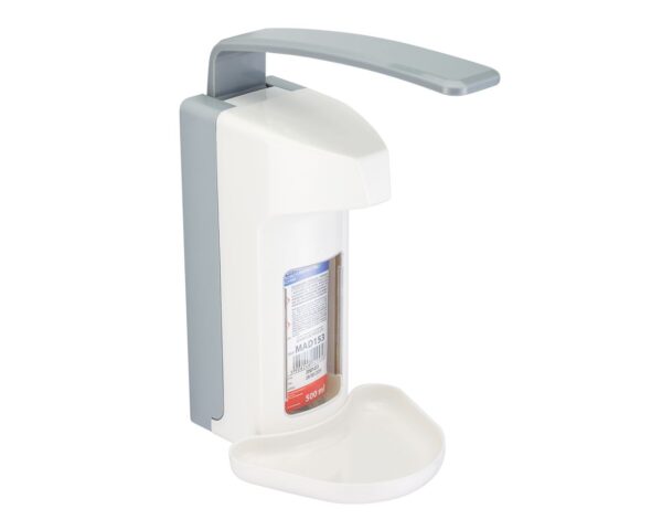 Dozownik z przyciskiem łokciowym na wkłady 500 ml, z tacką ociekową, tworzywo ABS