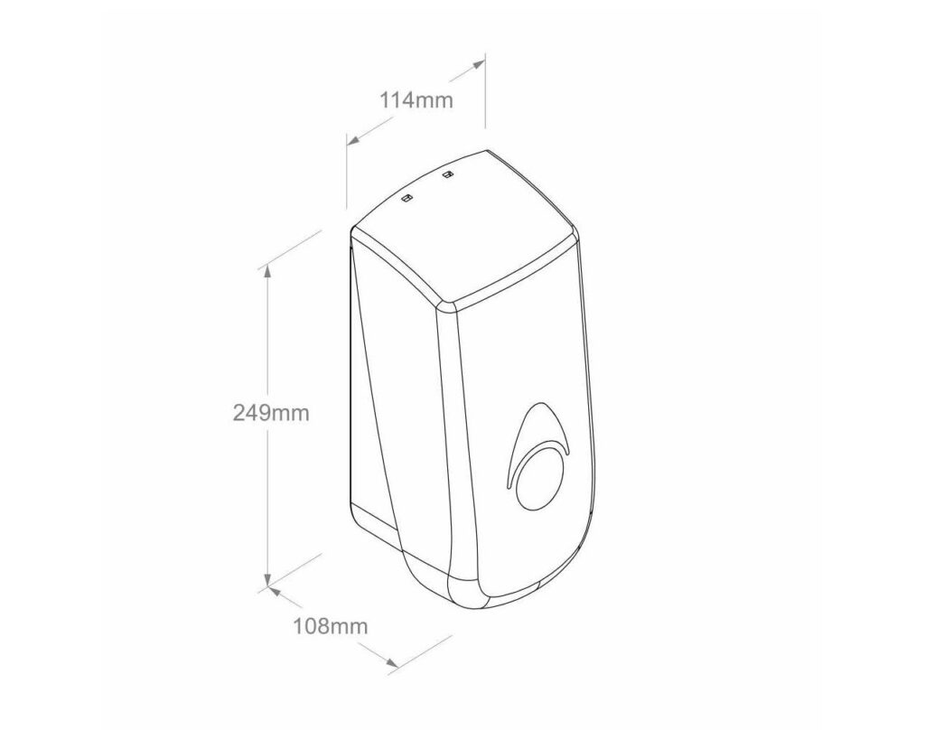 Dozownik mydła w płynie MERIDA COMO, pojemność zbiornika 800 ml, z tworzywo ABS, czarny
