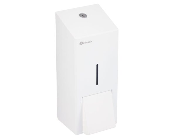 Dozownik mydła w płynie MERIDA STELLA WHITE LINE MAXI, pojemność zbiornika 800 ml, biały Dozownik mydła w płynie MERIDA STELLA WHITE LINE MAXI, pojemność zbiornika 800 ml, biały