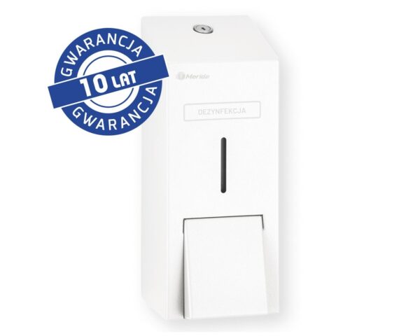 Dozownik płynu dezynfekcyjnego w sprayu MERIDA STELLA WHITE LINE, pojemność wkładów 1000 ml , biały