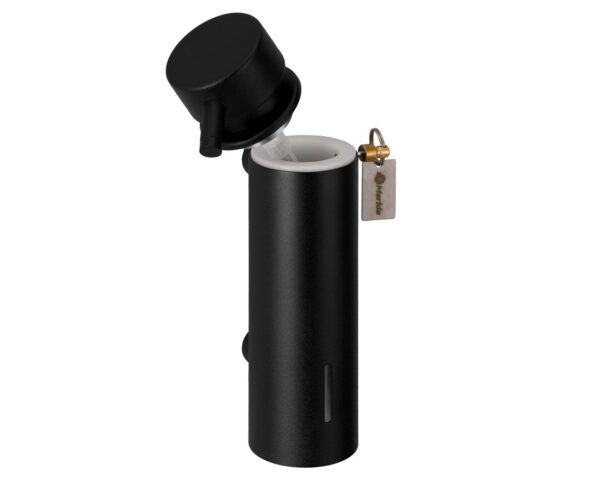 Dozownik mydła w płynie mocowany do ściany MERIDA STELLA BLACK LINE, pojemność zbiornika 300 ml, czarny Dozownik mydła w płynie mocowany do ściany MERIDA STELLA BLACK LINE, pojemność zbiornika 300 ml, czarny