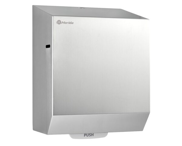 Mechaniczny podajnik ręczników papierowych w rolach MERIDA STELLA AUTOMATIC MAXI, stal matowa Mechaniczny podajnik ręczników papierowych w rolach MERIDA STELLA AUTOMATIC MAXI, stal matowa