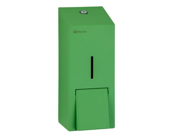 Dozownik płynu dezynfekcyjnego w sprayu MERIDA STELLA GREEN LINE, pojemność wkładów 1000 ml , zielony Dozownik płynu dezynfekcyjnego w sprayu MERIDA STELLA GREEN LINE, pojemność wkładów 1000 ml , zielony