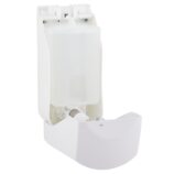 Dozownik mydła w płynie MERIDA TOP MAXI, pojemność zbiornika 800 ml, tworzywo ABS, biały, okienko niebieskie