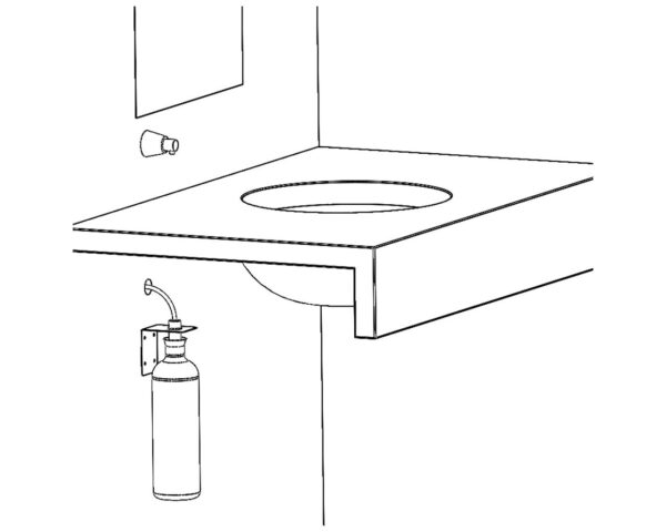 Dozownik mydła w płynie ścienny WALEC, czarny Dozownik mydła w płynie ścienny WALEC, czarny