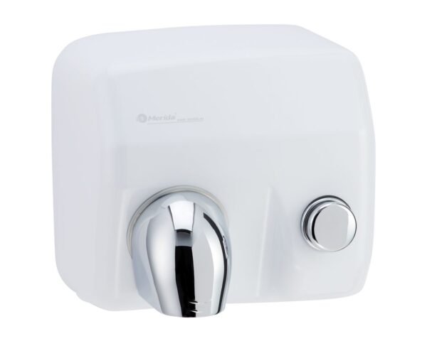 Suszarka do rąk MERIDA SANIFLOW PLUS z przyciskiem, stalowa, biała