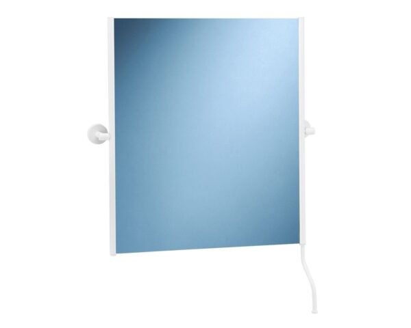 Lustro uchylne w oprawie białej matowej z uchwytem ułatwiającym regulację kąta nachylenia MERIDA STELLA WHITE LINE, 50 x 60 cm Lustro uchylne w oprawie białej matowej z uchwytem ułatwiającym regulację kąta nachylenia MERIDA STELLA WHITE LINE, 50 x 60 cm
