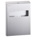 Pojemnik na podkładki na deskę sedesową MERIDA STELLA, pojemność 100 szt. papierowych podkładek, stal matowa