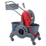 Wózek dwuwiadrowy 30 l (2 x 15 l), z kuwetą 8 l, czerwona prasa