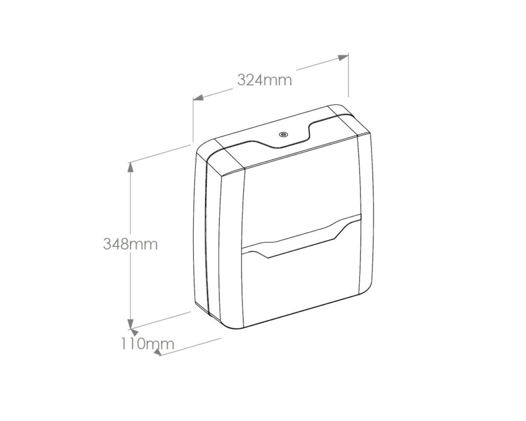 Pojemnik na ręczniki składane MERIDA HARMONY SLIM, tworzywo, biały transparentny