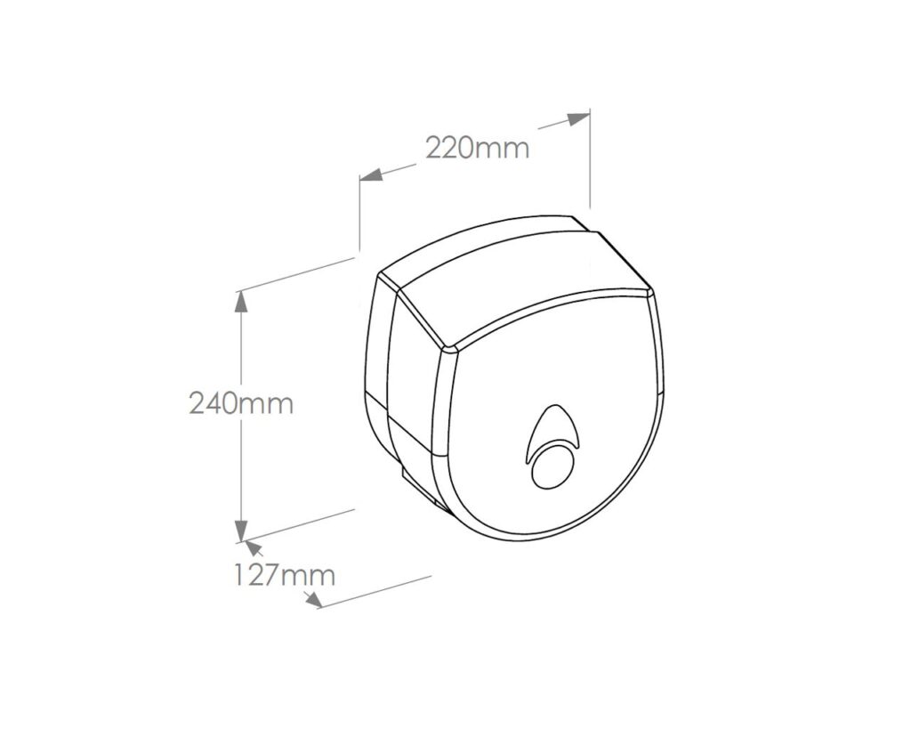 Pojemnik na papier toaletowy MERIDA COMO, tworzywo ABS, biały