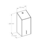 Pojemnik na papier toaletowy w listkach MERIDA STELLA Anti-FingerPrint, pojemność do 450 szt., stal matowa z powłoką AFP